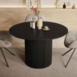 Meubella - Modena - Eetkamertafel - Zwart - 120x120x76 cm