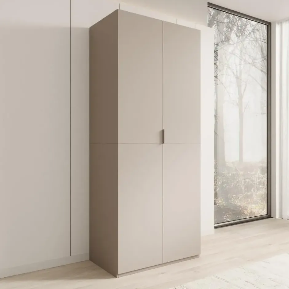 Meubella - Montclair - Kledingkast 2-deurs - Beige - 90x53x215 cm