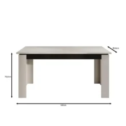 Meubella - Montellini - Eetkamertafel - Eikenpatroon - 160x90x77 cm