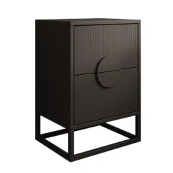 Meubella - Nachtkastje Allegany - Zwart - 38 cm