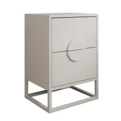 Meubella - Nachtkastje Allegany - Wit - 38 cm