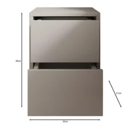Meubella - Nachtkastje Gideon - Wit - 30 cm