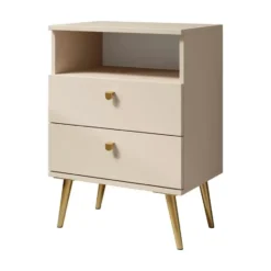 Meubella - Nachtkastje Hidde - Beige - 50 cm
