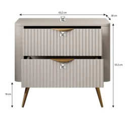 Meubella - Nachtkastje Lima - Beige - 63 cm