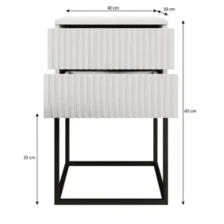 Meubella - Nachtkastje Sylvester 7 - Antraciet - 40 cm