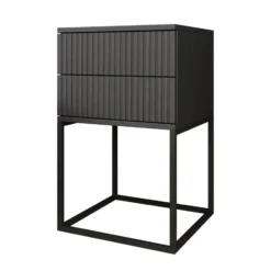 Meubella - Nachtkastje Sylvester 7 - Antraciet - 40 cm