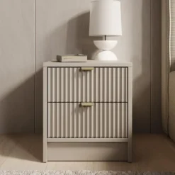 Meubella - Nachtkastje Tavares - Beige - 35 cm
