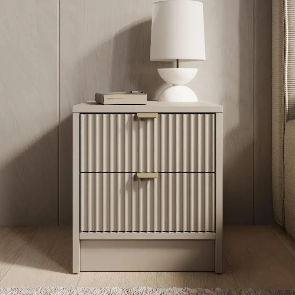 Meubella - Nachtkastje Tavares - Beige - 35 cm