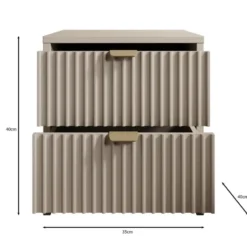 Meubella - Nachtkastje Tavares - Beige - 35 cm