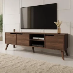 Meubella - Nido - TV-Meubel - Donker eikenpatroon - 180x40x55 cm