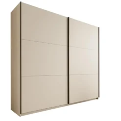Meubella - Nuvola - Kledingkast schuifdeuren - Beige - 228x56x206 cm