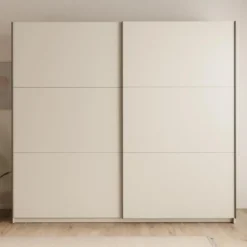 Meubella - Nuvola - Kledingkast schuifdeuren - Beige - 228x56x206 cm