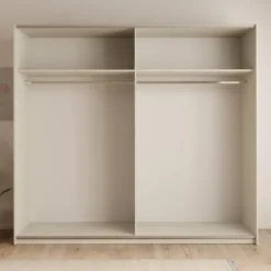 Meubella - Nuvola - Kledingkast schuifdeuren - Beige - 228x56x206 cm