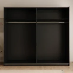 Meubella - Nuvola - Kledingkast met spiegel - Antraciet - 228x56x206 cm