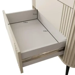 Meubella - Oahu - Vitrinekast - Beige - 78x40x192 cm