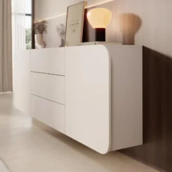 Meubella - Renalto - Dressoir - Beige - 180x36x70 cm