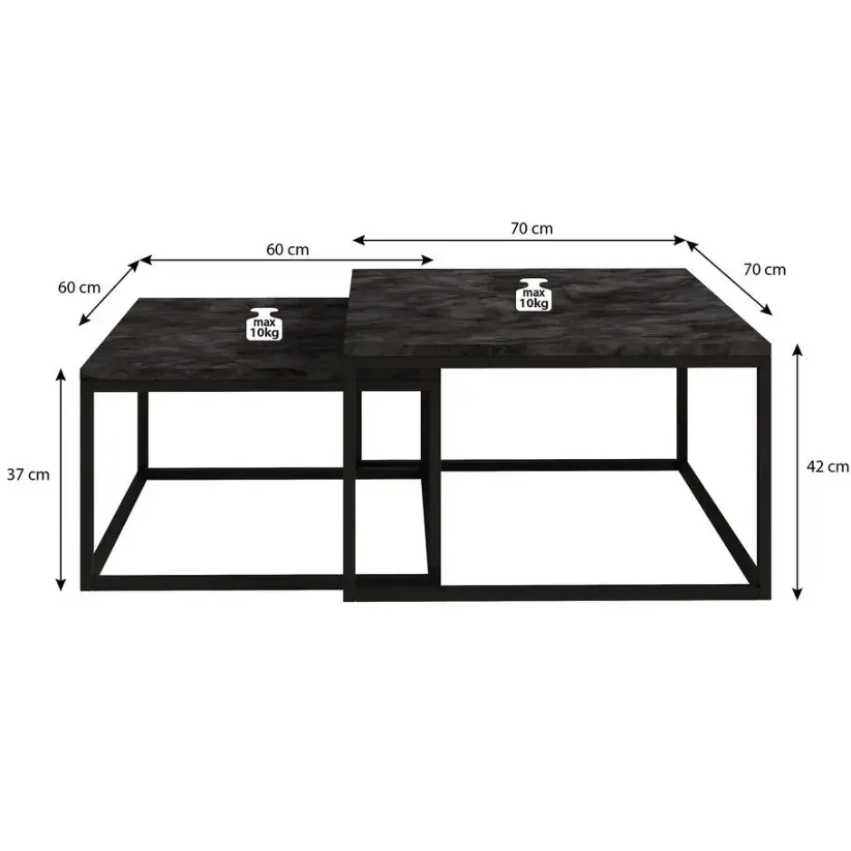 Meubella - Salontafel Styler - Beige - set van 2