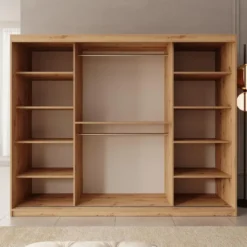Meubella - Sentoji - Kledingkast - Eikenpatroon - 250x62x200 cm