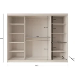 Meubella - Sentoji - Kledingkast - Eikenpatroon - 250x62x200 cm