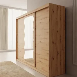 Meubella - Sentoji - Kledingkast - Eikenpatroon - 250x62x200 cm