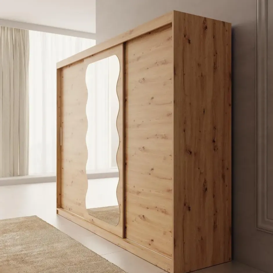 Meubella - Sentoji - Kledingkast - Eikenpatroon - 250x62x200 cm