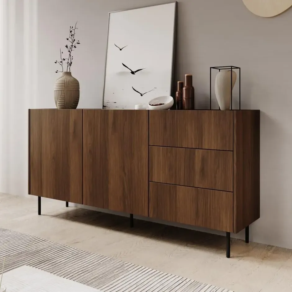 Meubella - Tahiti - Dressoir - Donker eiken - 160 cm