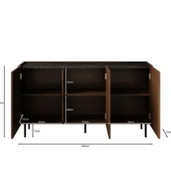 Meubella - Tahiti - Dressoir - Donker eiken - 144 cm
