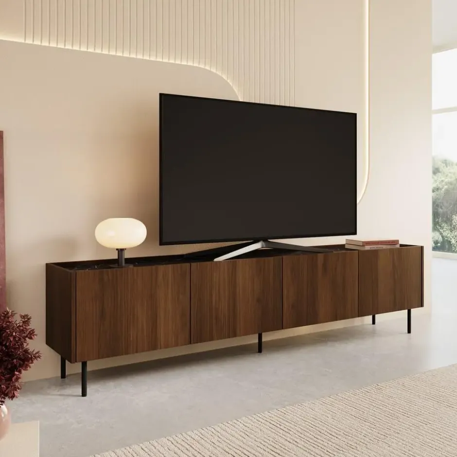 Meubella - Tahiti - TV-Meubel - Donker eiken - 200 cm