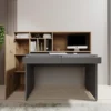 Meubella - Taroa - Bureau - Eikenpatroon/Lichtgrijs - 154x55x119 cm