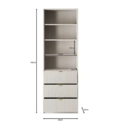 Meubella - Tavares - Boekenkast - Zwart - 60x40x180 cm
