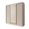 Meubella - Tavares - Kledingkast 3 schuifdeuren - Wit - 200x60x216 cm