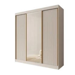 Meubella - Tavares - Kledingkast 3 schuifdeuren - Wit - 200x60x216 cm