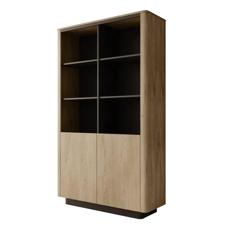 Meubella - Taywan - Boekenkast - Eiken - 113x38x190 cm