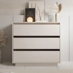 Meubella - Tivaro - Ladekast - Beige - 94x41x87 cm