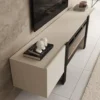 Meubella - Torevia - TV-Meubel met sfeerhaard - Beige - 200x41x58 cm