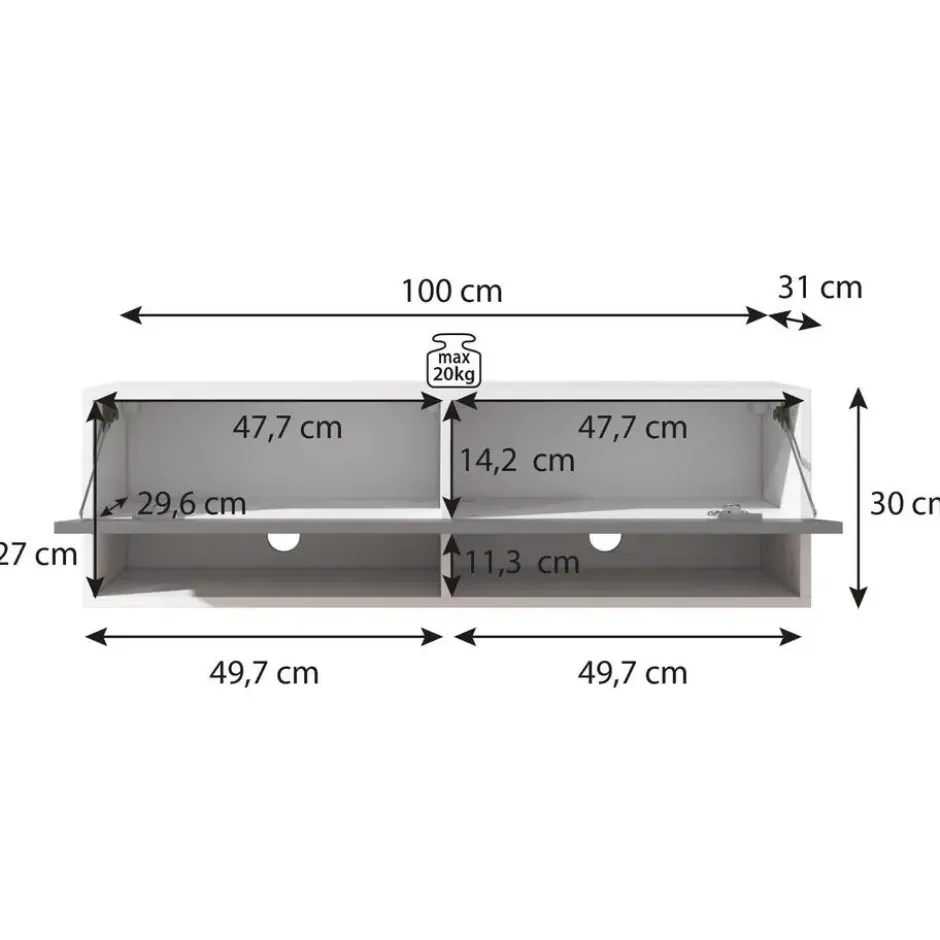 Meubella - TV-Meubel Asino - Eiken - 100 cm