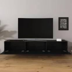 Meubella - TV-Meubel Bonzo - Mat Zwart - 180 cm