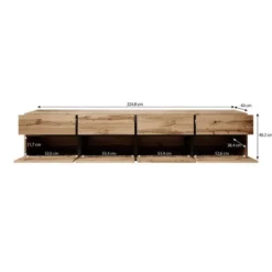 Meubella - TV-Meubel Cainan - Beige - Zwart - 225 cm