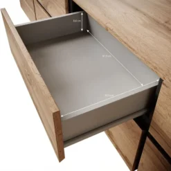 Meubella - TV-Meubel Cainan - Beige - Zwart - 225 cm