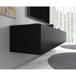 Meubella - TV-Meubel Flame XL - Mat Zwart - 180 cm