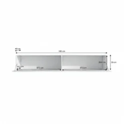 Meubella - TV-Meubel Flame XL - Mat Zwart - 180 cm