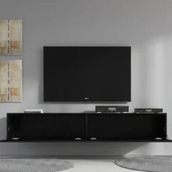Meubella - TV-Meubel Flame XL - Mat Zwart - 180 cm
