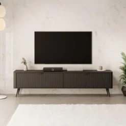 Meubella - TV-Meubel Lima - Zwart - 200 cm
