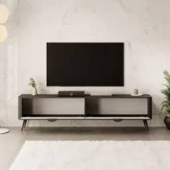 Meubella - TV-Meubel Lima - Zwart - 200 cm