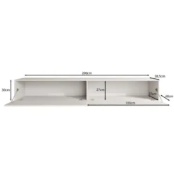 Meubella - TV-Meubel Palm - Beige - 200 cm
