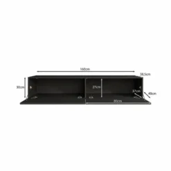 Meubella - TV-Meubel Palm - Mat zwart - 160 cm