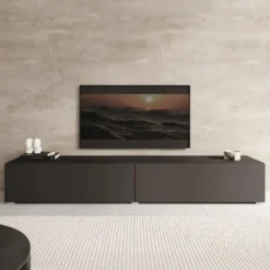 Meubella - TV-Meubel Palm - Mat zwart - 200 cm