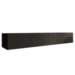 Meubella - TV-Meubel Palm - Mat zwart - 200 cm
