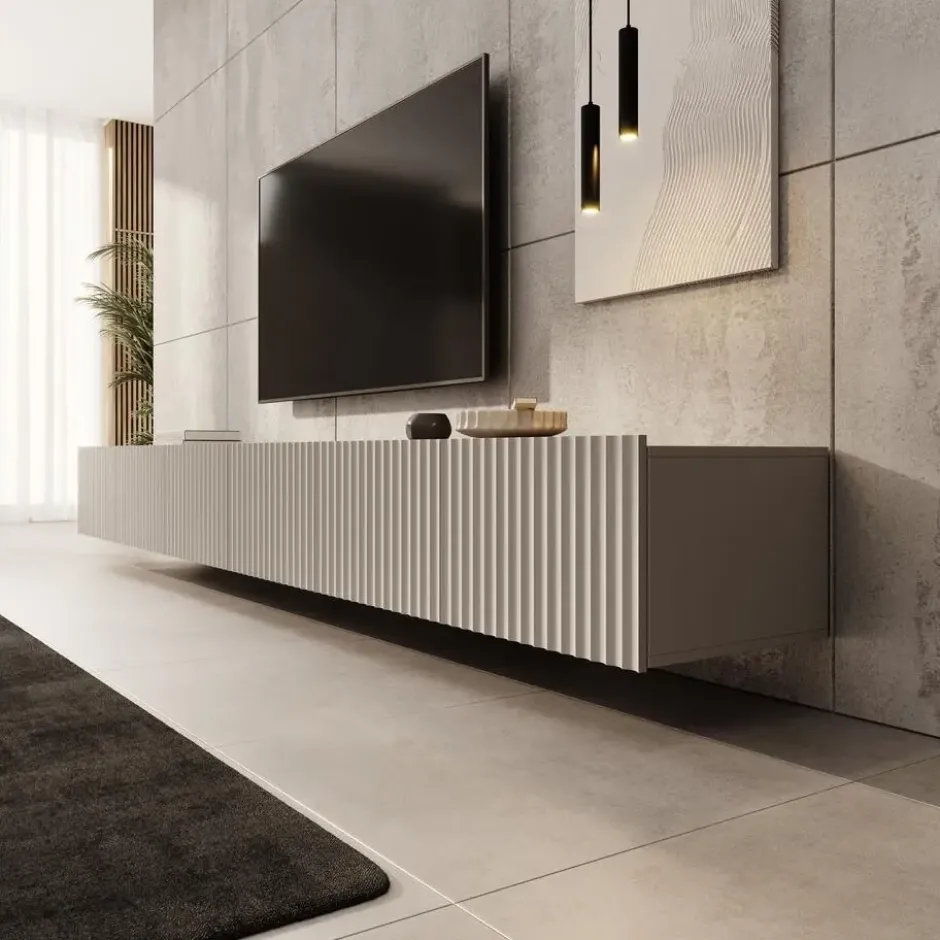 Meubella - TV-Meubel Pepinos - Beige - 300 cm