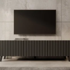 Meubella - TV-Meubel Pepinos 2 - Mat zwart - 150 cm